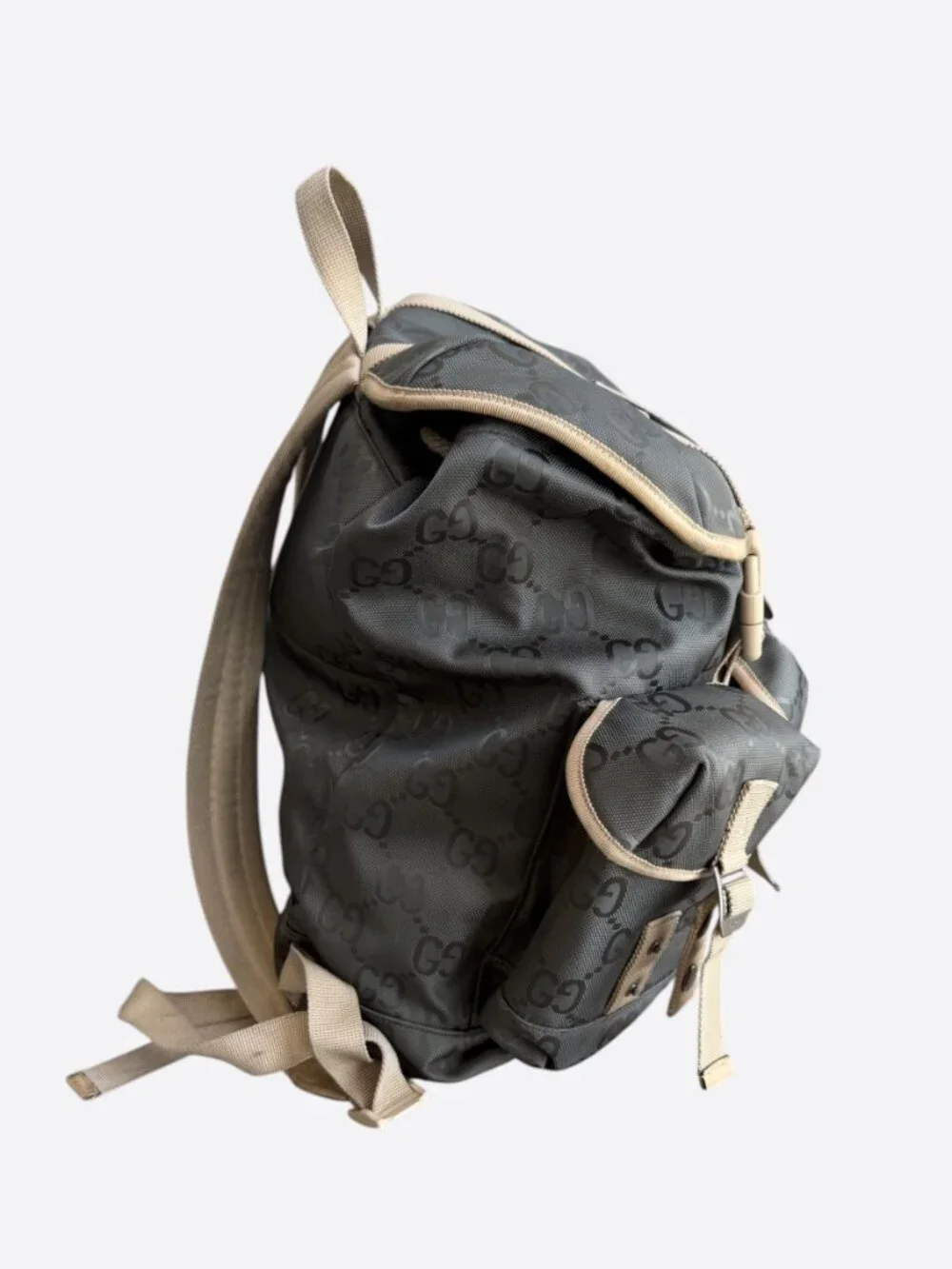 Gucci Black & Tan Supreme GG Monogram Off The Grid Backpack